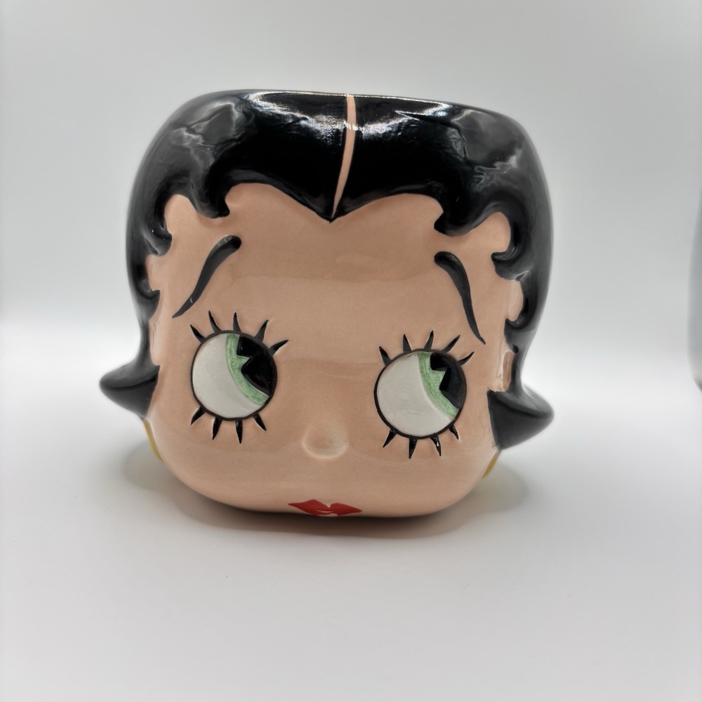 Vtg 1994 Dakin Betty Boop 15oz Ceramic Mug Planter Cup 3D Hand Painted Cartoons